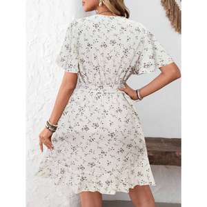 Robe élégante pour les vacances quotidiennes, style floral vintage, mode estivale, style cottage, douce, confortable pour la peau, robes décontractées - Product Image 5