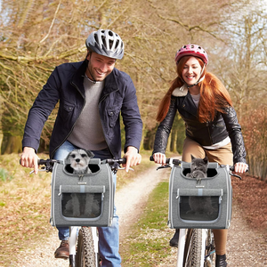 Sac de transport <span class=keywords><strong>pour</strong></span> animaux de compagnie extensible à côtés souples-4 portes ouvertes avec fenêtres en maille <span class=keywords><strong>pour</strong></span> <span class=keywords><strong>chien</strong></span> chat confort voyage, support de panier de vélo - Product Image 4