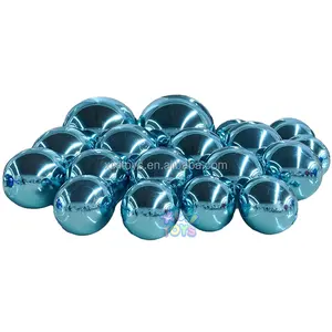 Популярные надувные голубые зеркальные воздушные шары из ПВХ, декоративные надувные синие отражающие зеркальные сферы для торговых центров