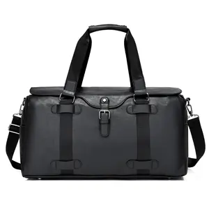 Sympathybag vente en gros personnalisé bas quantité minimale de commande rétro en cuir PU garniture sac à main messager sac à bandoulière hommes week-end bagages sac de voyage