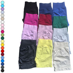 Ropa de mujer con logotipo personalizado, ropa deportiva sólida para gimnasio, ropa deportiva, pantalones cortos de Yoga ajustados, mallas, pantalones cortos de Yoga sin costuras para mujer - Product Image 2