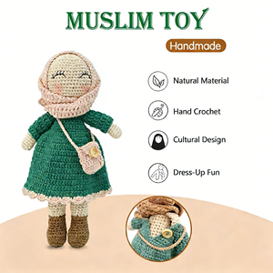 Poupées islamiques en crochet tricotées pour bébés, hijab musulman, <span class=keywords><strong>Coran</strong></span>, Ramadan, cadeaux halal pour enfants, jouets éducatifs en crochet amigurumi - Product Image 6