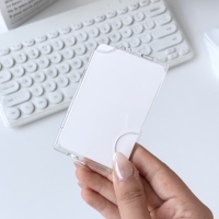 Portefeuille magnétique transparent à coins coupés pour 2 cartes, impression personnalisée, glissière, divers styles, étui arrière fin avec grip, accessoires