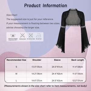 Cardigan <span class=keywords><strong>in</strong></span> <span class=keywords><strong>pizzo</strong></span> gotico Steampunk da donna con una lunga scrollata di spalle trasparente - Product Image 6