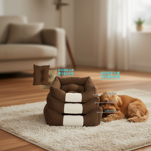 Cuccia per cani Yommy con cuscino rimovibile S M L, base impermeabile antiscivolo, cuccia per animali domestici per cani - Product Image 2