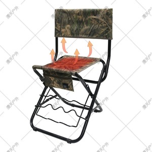 Foldable Outdoor Heated Camping Chair With <b>Usb</b> <b>Control</b> Camouflage Fishing Stool Iron Frame Rectangular Folded Design - Product Image 1