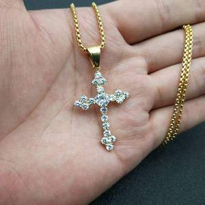 Pendentif Croix <span class=keywords><strong>Catholique</strong></span> Hip Hop pour Hommes, Collier Religieux en Acier Inoxydable, Bijoux Chrétiens Imperméables et Inoxydables pour Homme - Product Image 6