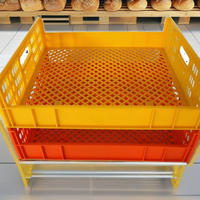 Caisse à pain en plastique HDPE 545*475*160, grillagée, ventilée, de qualité alimentaire, empilable, emboîtable, recyclable, légère et durable