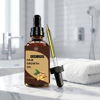 Huile capillaire OEM pour la croissance rapide des cheveux avec gingembre, sérum anti-chute et traitement du cuir chevelu, produit de beauté pour hommes et femmes