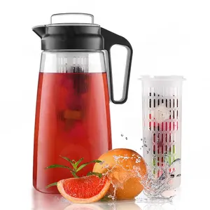 BPA Free Leakproof Shatterproof Nhựa Tritan Cấp Bằng Sáng Chế Nước, Nước Trái Cây, Và Đồ Uống Kín Pitcher Carafe,Iced Tea Pitcher