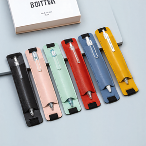 Porte-crayon en cuir PU cahier de livre élastique élastique boucle pince à stylo Portable porte-stylo pour ordinateur portable - Product Image 2