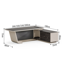 Bureau de direction moderne et luxueux en bois, durable, avec chaise, pour PDG, directeur ou cadre, table de travail informatique