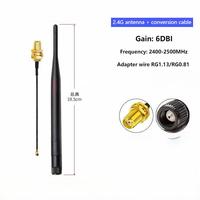 Routeur à aiguille interne externe WiFi 2.4G pliable 19.5cm, module Bluetooth, antenne à bâton de colle à gain élevé avec câble IPEX