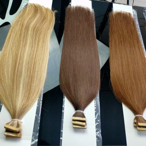 Jasminebeauty Double Drawn European <b>Russian</b> Human Hair Tape Hair Extension 100% Virgin Remy Tape in Hair Extension - Product Image 6