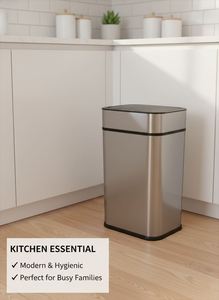 Poubelle intelligente automatique en acier inoxydable de 13 L pour intérieur 360 °   Induction sans contact, écologique, avec mode de charge ou mode batterie - Product Image 2