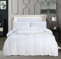 Parure de lit en microfibre délavée, ensemble de literie à couleur unie, avec drap de lit simple et concis, vente en gros,