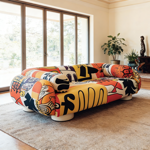 Sofá Personalizable Estilo Pop <span class=keywords><strong>Art</strong></span> al por Mayor, Sofá Moderno con Patrón Pop <span class=keywords><strong>Art</strong></span>, Tapizado en Tela para Hotel y Hogar - Product Image 5