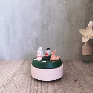 Caja de música de madera para hoguera de animales bonitos siempre brillantes, artesanías musicales de cuerda manual para regalo de cumpleaños de escritorio para niños con canción - Product Image 2