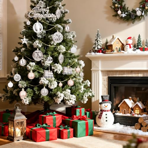 Décorations de Noël en plastique peint UV de haute qualité, vente en gros d'usine, OEM ODM bienvenus, emballées en boîte, ornements de Noël - Product Image 4