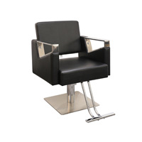 Fauteuil de Barbier Commercial en Acier Inoxydable Luxe Léger avec Fonctions de Levage et de Rotation, Design Moderne pour Services de Permanente et de Coloration