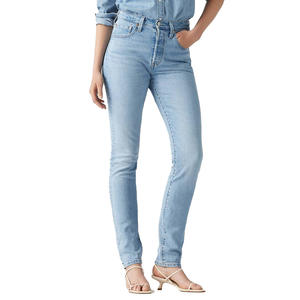 Jean en denim extensible à jambe large pour femme mélangeant l'ambiance rétro avec la couture contemporaine parfaite pour la superposition - Product Image 5