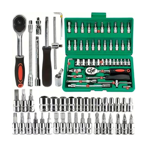 46pcs 1/4 Inch Ratchet Wrench Set Metric Hex Bit Socket Set Mechanic <strong>Tool</strong> Kits for Auto Repair <strong>Vehicle</strong> <strong>Tools</strong> - Product Image 1