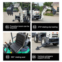 Promo Panas!! Mini Traktor Backhoe Loader yang Dapat Ditarik Mesin Pemindah Tanah Excavator Loader Roda Kecil