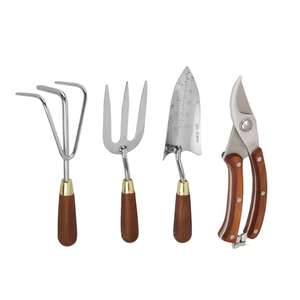 Kit de herramientas de jardinería para el hogar Mini Lady con estampado Floral personalizado, 1 rastrillo de tijera de acero inoxidable, pala de jardín de madera, soporte OEM - Product Image 3