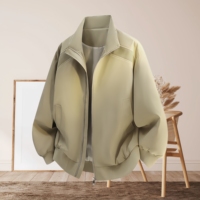 Veste décontractée grande taille pour homme, légère, confortable, coupe-vent, col montant, personnalisable avec logo, pour le travail et les activités de plein air