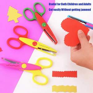 Tijeras Decorativas en Zig Zag, Tijeras de Seguridad para Niños con Punta Redondeada, Tijeras Suaves para Manualidades Escolares, para Cortar Papel - Product Image 6