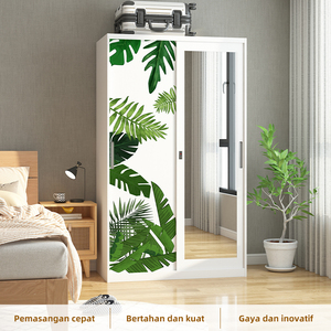 ตู้เสื้อผ้าเหล็กพร้อมประตูบานเลื่อนล็อกได้สำหรับแขวนเสื้อผ้าในห้องนอนยิมหรืออพาร์ตเมนต์ - Product Image 5