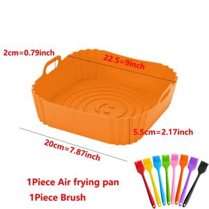 Rectangle Foldable Silicone Air Fryer Liner Microwave Oven Compatible Baking Tray Basket Essential Baking <b>Tools</b> for Airfryer - Product Image 4