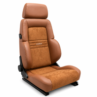 Siège de course rétro JBR1081BQL pour accessoires automobiles avec rail coulissant, en PVC marron et daim