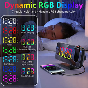 <b>Digital</b> <b>Clock</b> with Projector Laser Featuring Light Office Large LED Alarm <b>Clock</b> Projection on Ceiling <b>Wall</b> - Product Image 5
