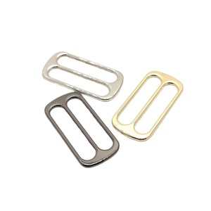 Anneaux à trois glissières en alliage de zinc de haute qualité pour sacs en stock, boucle de ceinture coulissante en métal, boucle plate coulissante en métal pour pièces de sac - Product Image 3