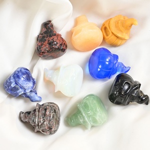 Oferta Especial: Calabazas de Obsidiana Negra Talladas en Cristal de Materiales Mixtos, Artesanía Espiritual para Regalos de Halloween - Product Image 3