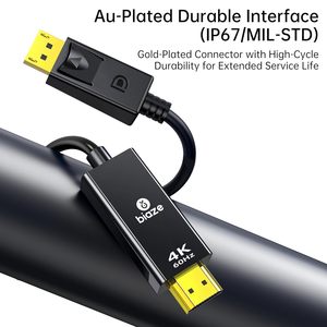 สายเคเบิลแปลงสัญญาณ Biaze DP เป็น HDTV สำหรับ 4K 60Hz ชุบทอง ยาว 10 ฟุต/3 เมตร หัวต่อแบบ Male to Male สำหรับ PC แล็ปท็อป ทีวี จอภาพ โปรเจคเตอร์ เกมมิ่ง <span class=keywords><strong>Philips</strong></span> - Product Image 2