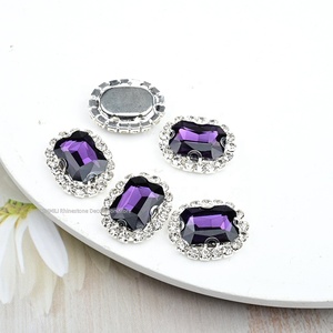 Bottoni in Strass Rettangolari con Fondo Piatto, Decorazioni con Cristalli Diamantati da Cucire, Strass in Vetro per <span class=keywords><strong>Abbigliamento</strong></span> e Bouquet da Sposa - Product Image 3