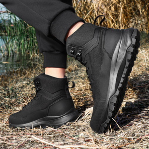 DF022 Black Men High-top Zipper Tactical <b>Boots</b> Non-slip Deodorant Outdoor <b>Hiking</b> Mountaineering Summer 63% Textile Wholesale - Product Image 5