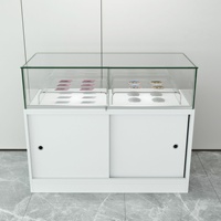 Comptoir d'exposition verrouillable pour téléphones portables, vitrine en verre trempé, armoire de rangement rectangulaire fermée pour magasins de détail