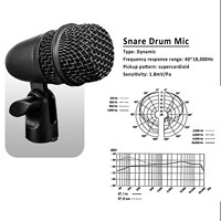 Microphone filaire professionnel cardioïde en métal pour instruments de musique et scène