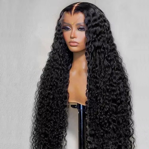 Wig Rambut Asli Brasil 250 Density 40 Inch HD Deep Wave Lace Front 13x4 Lace Front Rambut Manusia Kinky Straight Jerry Curl Natural Wave - Product Image 3