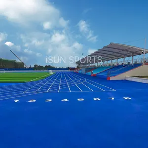 IAAF atletik poliuretan lari dan bahan lapangan untuk tempat bermain sekolah permukaan karet Full PU Track