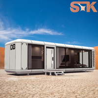 Maison conteneur de luxe à 2 chambres, kits de cabines préfabriquées en acier pour hôtels, maisons de luxe, maison capsule