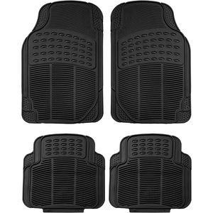 Tappetini per auto antisdrucciolevoli impermeabili universali a 4 pezzi con robusto Design fuoristrada in gomma - Product Image 1