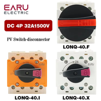 Interrupteur-sectionneur solaire EARU DC 4P 32A 1500V PV avec poignée rotative, interrupteur rotatif, boîte de distribution, rail DIN LONQ-40.F/I/X
