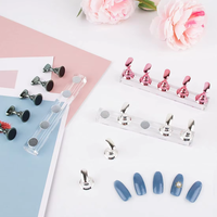 Support d'affichage professionnel en plastique pour Nail Art support de couleur unie rose métallique avec étagère de présentation Base de pratique pour les ongles
