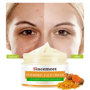 Crème raffermissante anti-âge pour le visage de marque privée crème au curcuma réparatrice blanchissante hydratante pour toutes les peaux