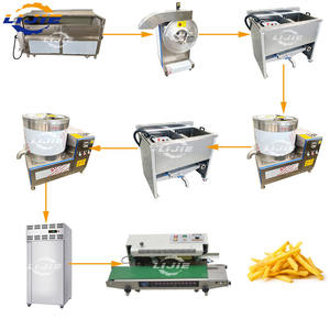 Línea de producción de patatas fritas <span class=keywords><strong>congeladas</strong></span> a pequeña escala a precio de fábrica/máquina de patatas fritas con CE - Product Image 1