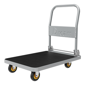 Industriële Zware Stalen Platform Handtruck <span class=keywords><strong>Trolley</strong></span> Kar Met Stille Wielen Verdikte Opvouwbare Ijzer En Stalen Plaat Aanhangwagen - Product Image 2